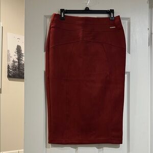 Marc New York- Andrew Marc ,Chic Suede Rust Pencil Skirt
